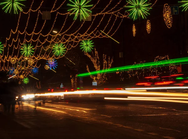 Різдвяні Новорічні Ілюстрації Вулиці Історичного Центру Тбілісі — стокове фото