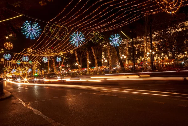 Christmas New Year Illuminations Street Historical Center Tbilisi — Stock Photo, Image
