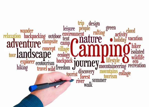Word Cloud Camping Concept Create Text Only - Stock-foto