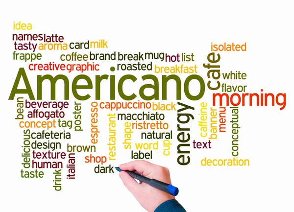 Word Cloud Americano Concept Create Text Only — Stock Photo, Image