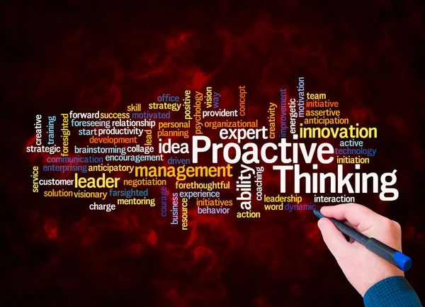 Word Cloud Proactive Thinking Concept Create Text Only — стоковое фото