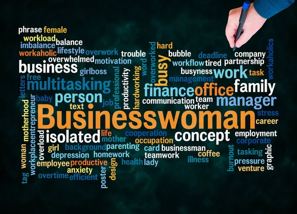 Word Cloud Con Concepto Businesswoman Crear Solo Con Texto — Foto de Stock
