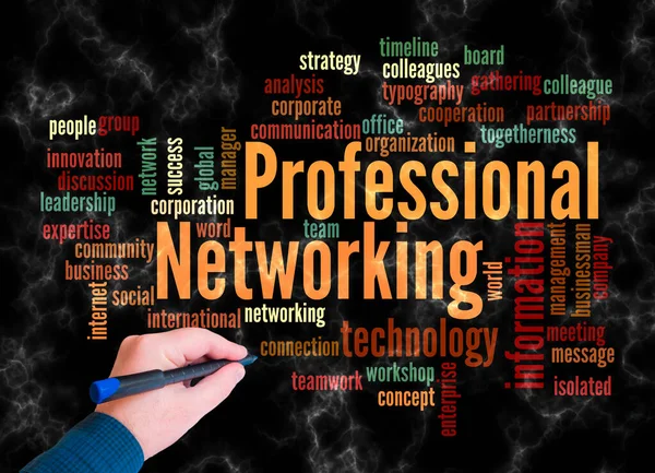 Word Cloud Professional Networking Concept Create Text Only — Stok fotoğraf