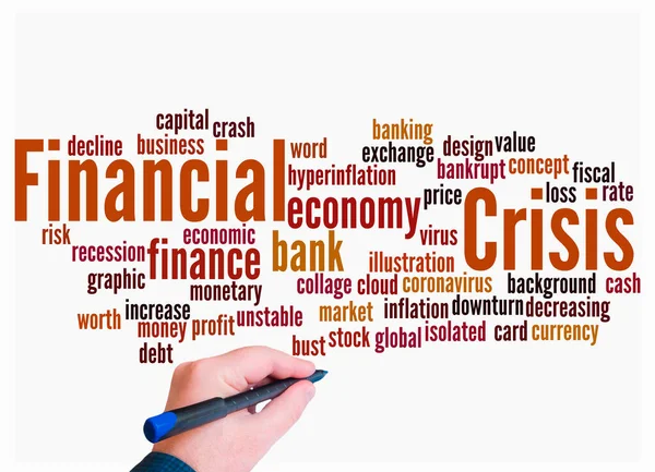 Word Cloud Financial Crisis Concept Create Text Only — Stockfoto