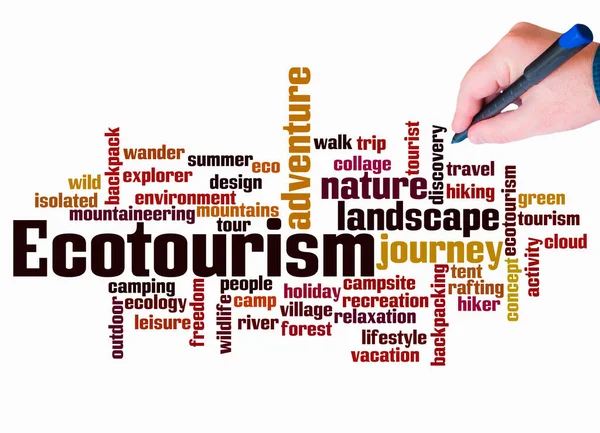 Nuvem Word Com Conceito Ecotourism Criar Apenas Com Texto — Fotografia de Stock