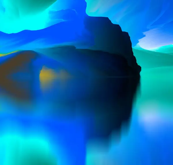 Magiczny Świat Abstrakcyjny Krajobraz Surrealistyczne Jezioro Odbicia Sztuka Kreatywność Wyobraźnia Zdjęcia Stockowe bez tantiem