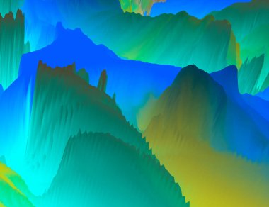 Sihirli dünya. Renkli soyut fantezi arka plan, gerçeküstü rüya manzarası. 3d illüstrasyon.