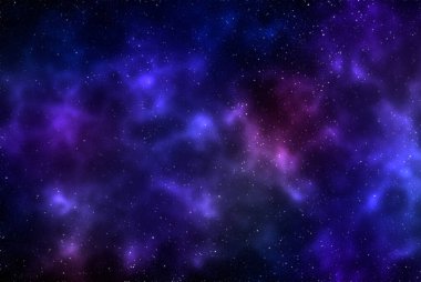 Yıldız tozu ve parlayan yıldızlarla dolu bir arka plan. Gerçekçi kainat ve renkli nebula. Renkli galaksi. 3d illüstrasyon.