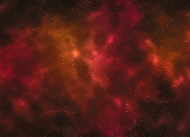 Yıldız tozu ve parlayan yıldızlarla dolu bir arka plan. Gerçekçi kainat ve renkli nebula. Renkli galaksi. 3d illüstrasyon.