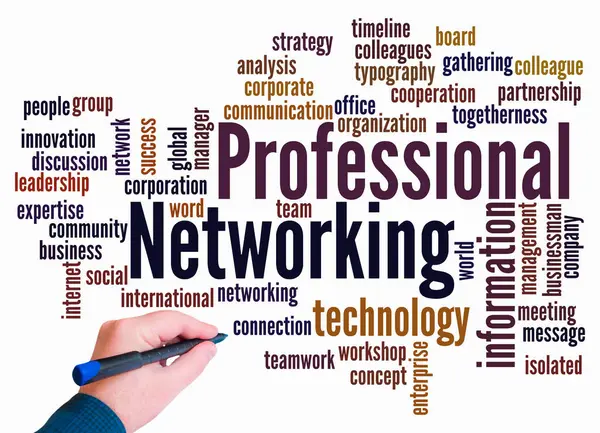 Word Cloud with PROFESSIONAL NETWORKING concept create with text only.