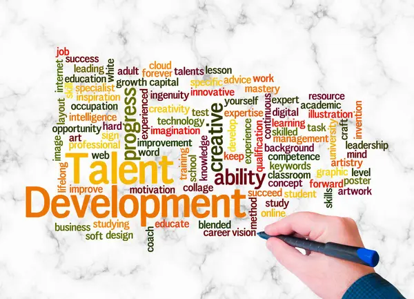 Word Cloud with TALENT DEVELOPMENT concept create with text only.