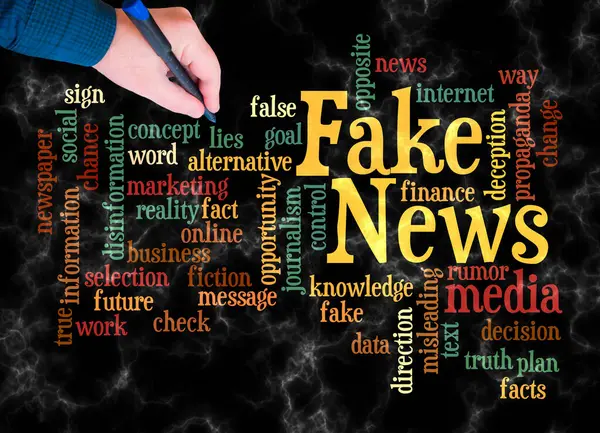 Word Cloud Fake News Concept Create Text Only — Foto de Stock