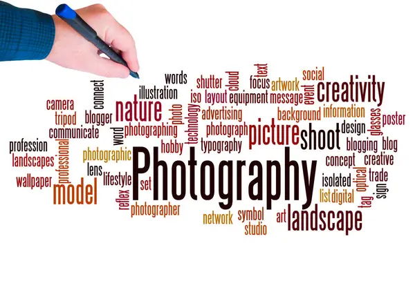 Word Cloud Photography Concept仅使用文字创建 — 图库照片