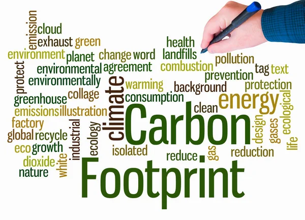 Carbon Footprint 개념을 클라우드는 텍스트만을 사용하여 만들어 — 스톡 사진