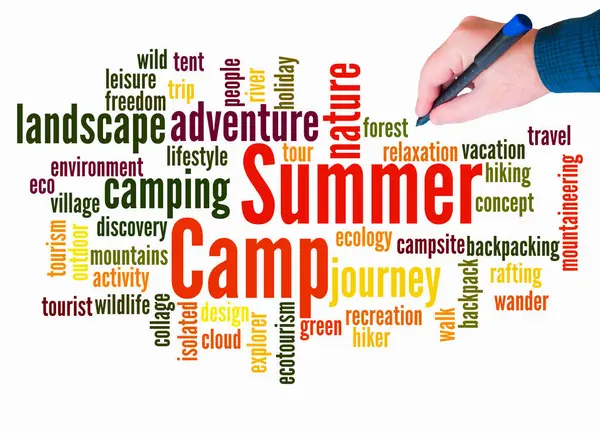 Word Cloud Con Concepto Summer Camp Crea Solo Con Texto —  Fotos de Stock