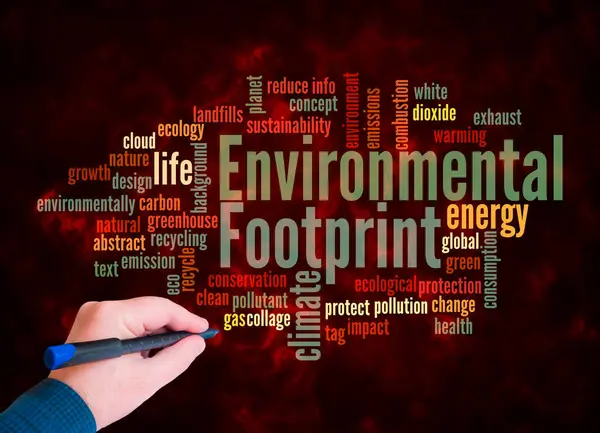 Word Cloud Környezetvédelmi Footprint Koncepció Létrehozása Csak Szöveggel — Stock Fotó