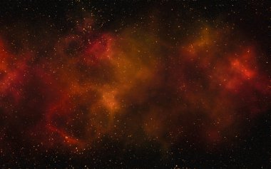 Yıldız tozu ve parlayan yıldızlarla dolu bir arka plan. Gerçekçi kainat ve renkli nebula. Renkli galaksi. 3d illüstrasyon.