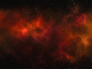 Yıldız tozu ve parlayan yıldızlarla dolu bir arka plan. Gerçekçi kainat ve renkli nebula. Renkli galaksi. 3d illüstrasyon.