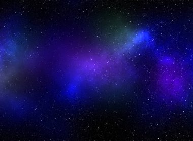 Yıldız tozu ve parlayan yıldızlarla dolu bir arka plan. Gerçekçi kainat ve renkli nebula. Renkli galaksi. 3d illüstrasyon.