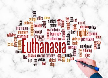 Word Cloud with EUTHANASIA concept create with text only.