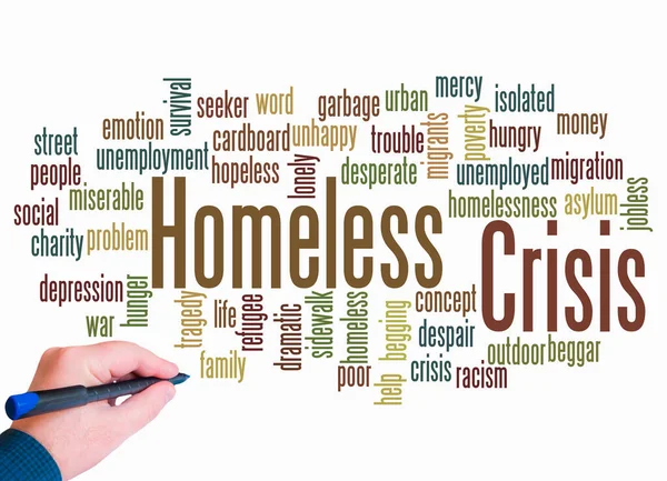 Word Cloud with HOMELESS CRISIS concept create with text only.