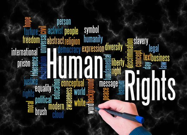 Хмара Слів Концепцією Human Rights Створює Тільки Текст — стокове фото