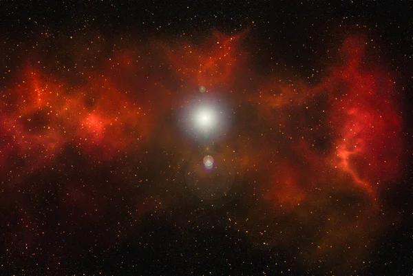 星塵と輝く星と宇宙背景 現実的な宇宙と色の星雲 カラフルな銀河 3Dイラスト — ストック写真