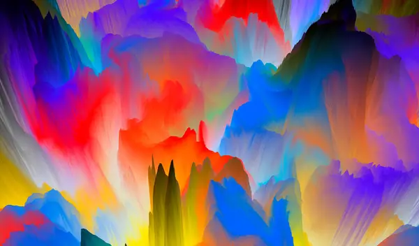 Mondo Magico Colorato Sfondo Fantasia Astratta Surreale Paesaggio Sognante Illustrazione — Foto Stock