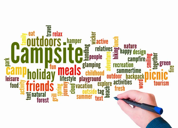 Word Cloud Campsite Concept Create Text Only - Stock-foto