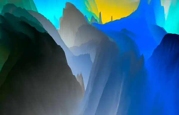 Magische Welt Bunte Abstrakte Fantasie Hintergrund Surreal Verträumte Landschaft Illustration — Stockfoto