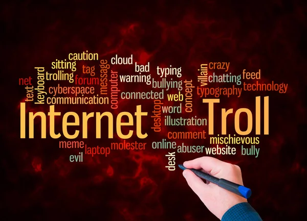 Word Cloud Internet Troll Concept Create Text Only — Stock Photo, Image