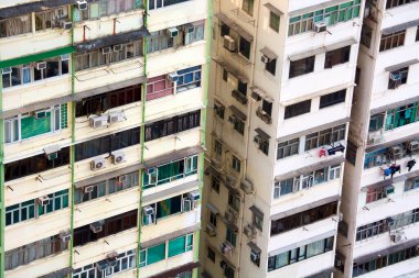 Hong Kong binalarının manzarası. Yüksek kalite fotoğraf