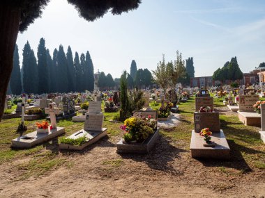 October 31, 2022 - Venice, Italy: Inside view of the cemetery of Venice at daytime.