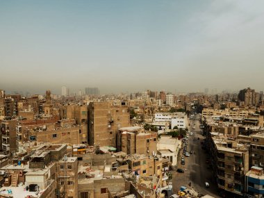 Mısır 'daki Kahire şehri manzarası. Turizm ve kültür kavramı.