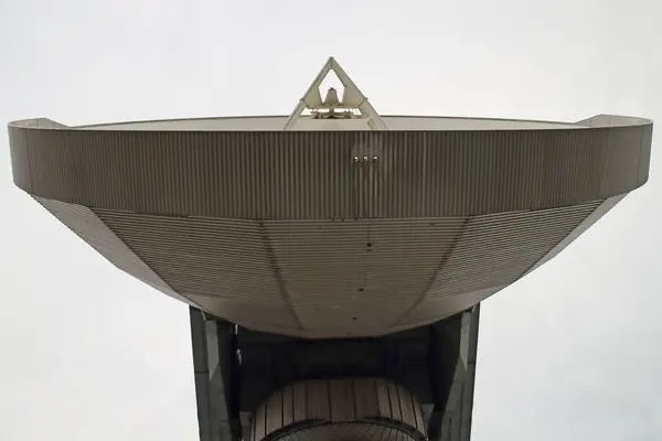 stock image Satellite ground station from the Radom industrial monument in Raisting, Bavaria, Germany