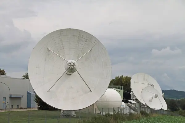 stock image Satellite ground station from the Radom industrial monument in Raisting, Bavaria, Germany