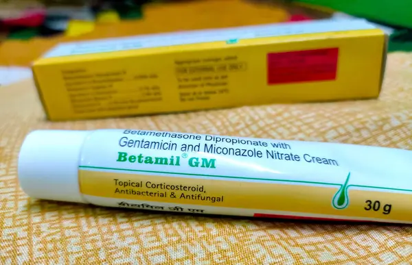 stock image Hisar, Haryana, India, 28 july 2022 : Betamil GM cream for fungal and bacterial Infection