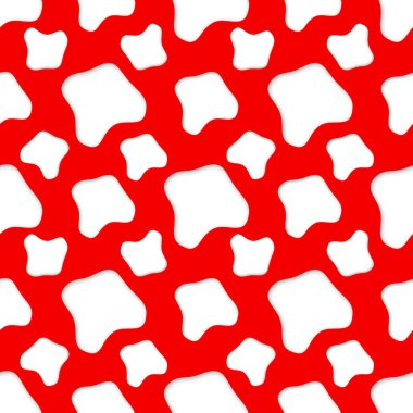 Yumuşak beyaz negatif alana sahip koyu kırmızı organik şekiller içeren kusursuz soyut arkaplan