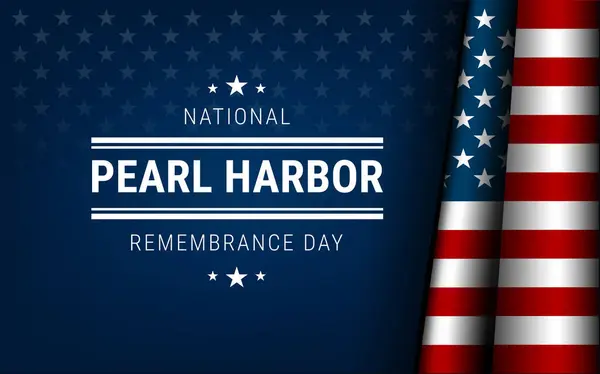 Día Nacional Memoria Pearl Harbor Antecedentes Con Bandera Sobre Fondo — Vector de stock