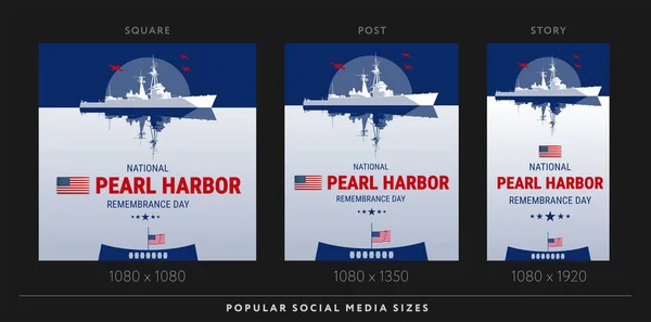 Plantilla Fondos Pearl Harbor Remembrance Day Para Redes Sociales Ilustración Vectores De Stock Sin Royalties Gratis