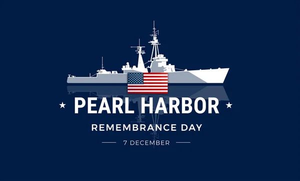 Fondo Del Día Del Recuerdo Pearl Harbor Con Bandera Estados Ilustración De Stock
