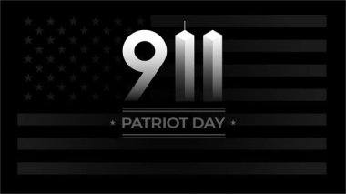 9-11 Vatanseverlik Günü 4k HD video animasyon döngüsünü asla unutmayın - anma etkinlikleri, sosyal medya paylaşımları, web sitesi afişleri, 11 Eylül onuruna düzenlenen anma kampanyası, olay ekranları