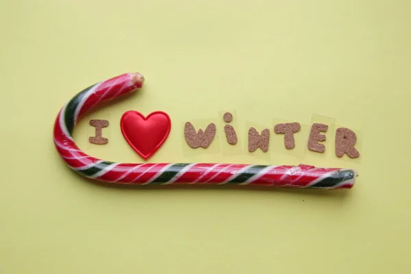 Jag Älskar Vinter Kreativa Kort Julkoncept — Stockfoto