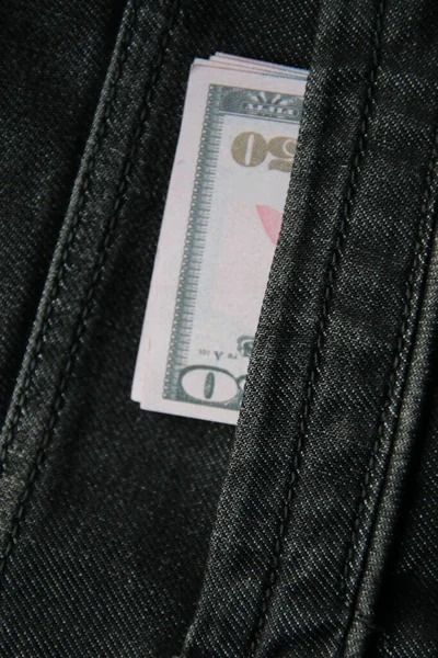 Money in jeans pocket. Jeans Pocket Money. Vintage style.