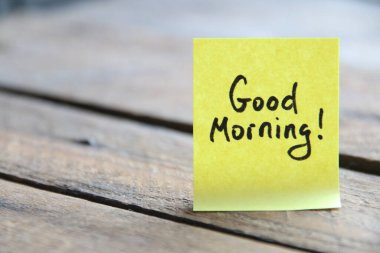 Good morning concept, hand drawn lettering phrase.