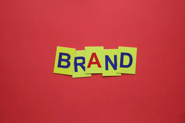 Brand Concept Inscription Yellow Letters Εικόνα Αρχείου