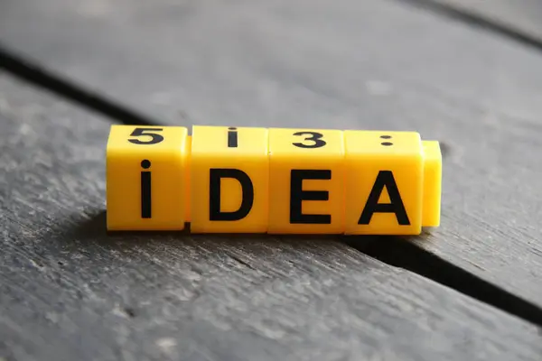 Idea Creative Concept Inscription Yellow Cubes —  Fotos de Stock
