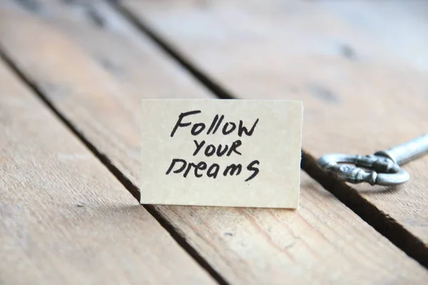 Motivational Quotes Follow Your Dreams Text Written Tag Vintage Style — Fotografia de Stock