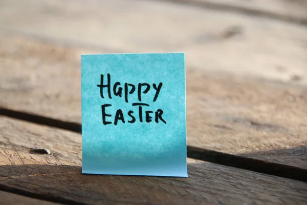 Happy Easter Concept Inscription Blue Tag — Photo