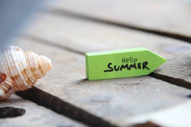 Merhaba Yaz yaratıcı konsepti. gevşemek için arka plan tropikal sezon.